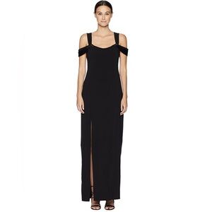 BNWT Halston Heritage black long evening gown with slit